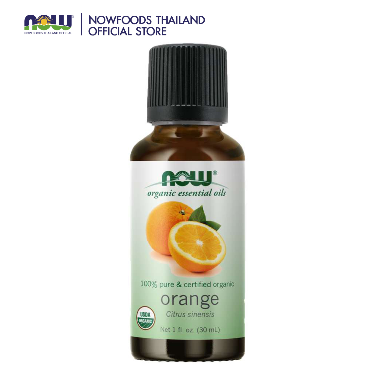 [กรอกโค้ด FEB80 ลดทันที 80.-] NOW Orange Oil, Organic 1 fl. oz. (30 mL)