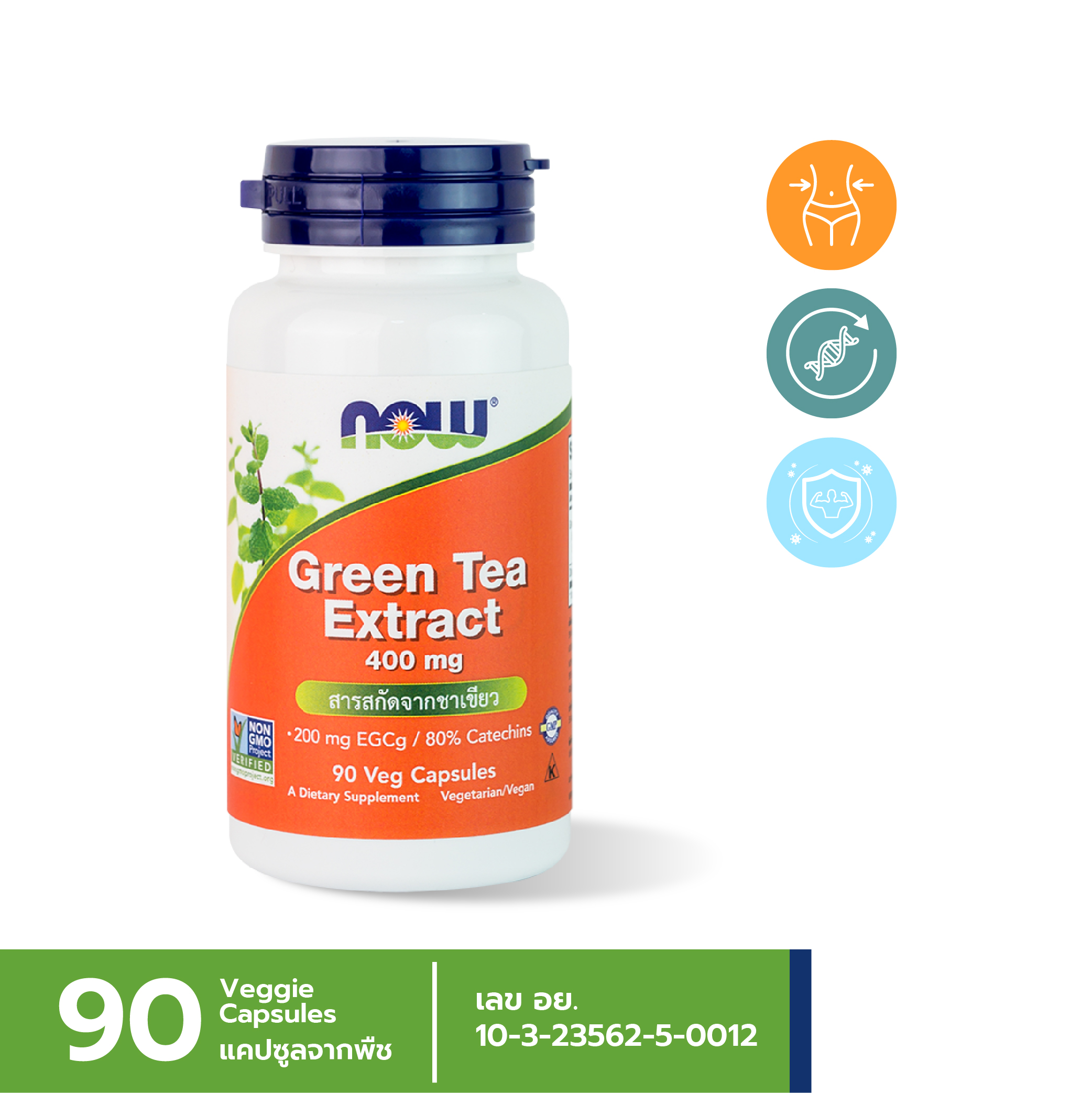 [กรอกโค้ด FEB80 ลดทันที 80.-] NOW Green Tea Extract 400 mg (90 Veg Capsule)