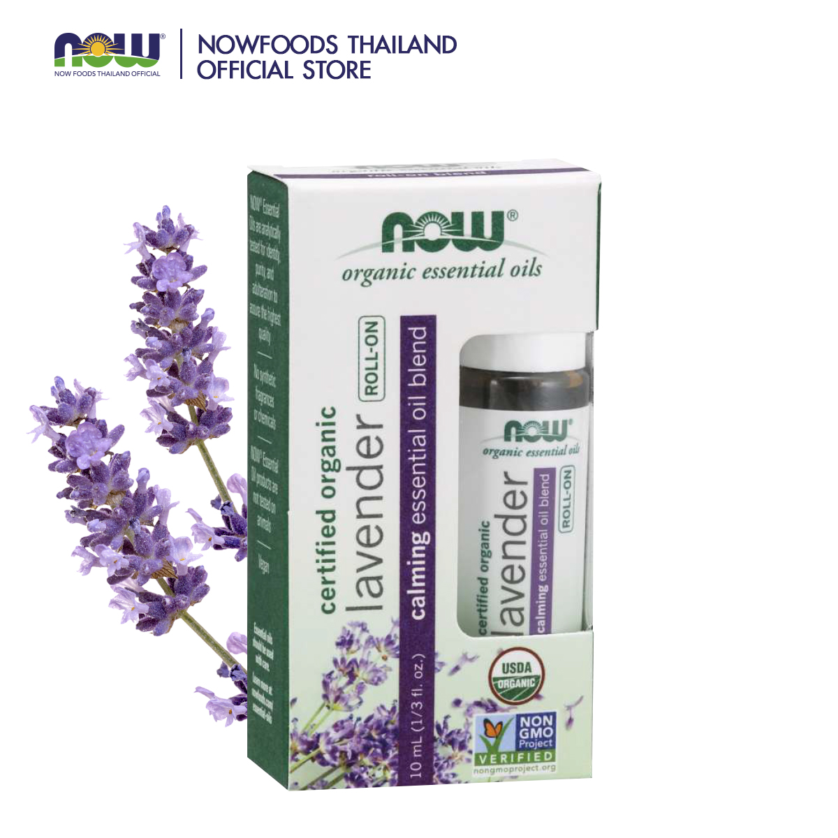 NOW Lavender Essential Oil Blend, Organic Roll-On 1/3 fl. oz. (10 mL)