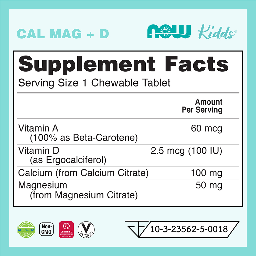 [กรอกโค้ด FEB80 ลดทันที 80.-] NOW Calcium Plus Magnesium and Vitamin D Chewable tablet Orange (100 Chewables)