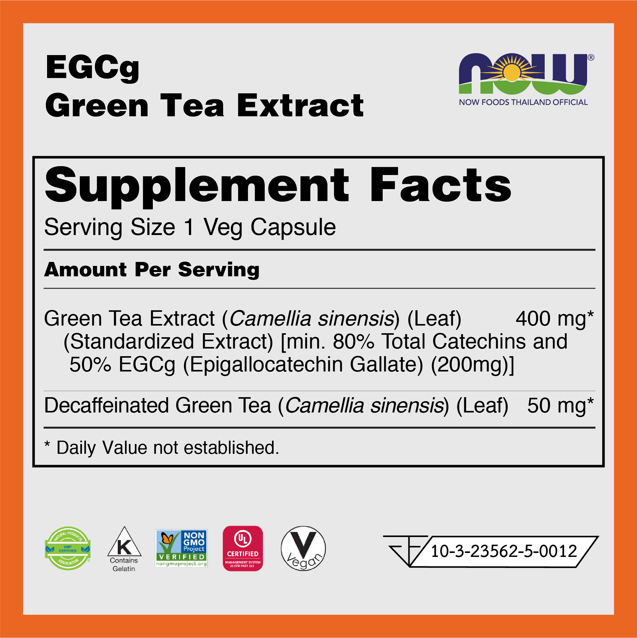 NOW Green Tea Extract 400 mg (90 Veg Capsule)